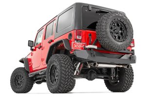 Jeep Wrangler Rear Bumper - Rough Country - Rock Crawler with Tire Carrier - Satin Black - '07-'18 Jeep Wrangler Rear Bumper - Rough Country - Rock Crawler with Tire Carrier - Satin Black - '07-'18
